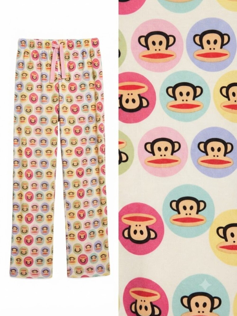 Paul Frank Julius the Monkey Pajama Pants Girls Size 10/12 Lounge